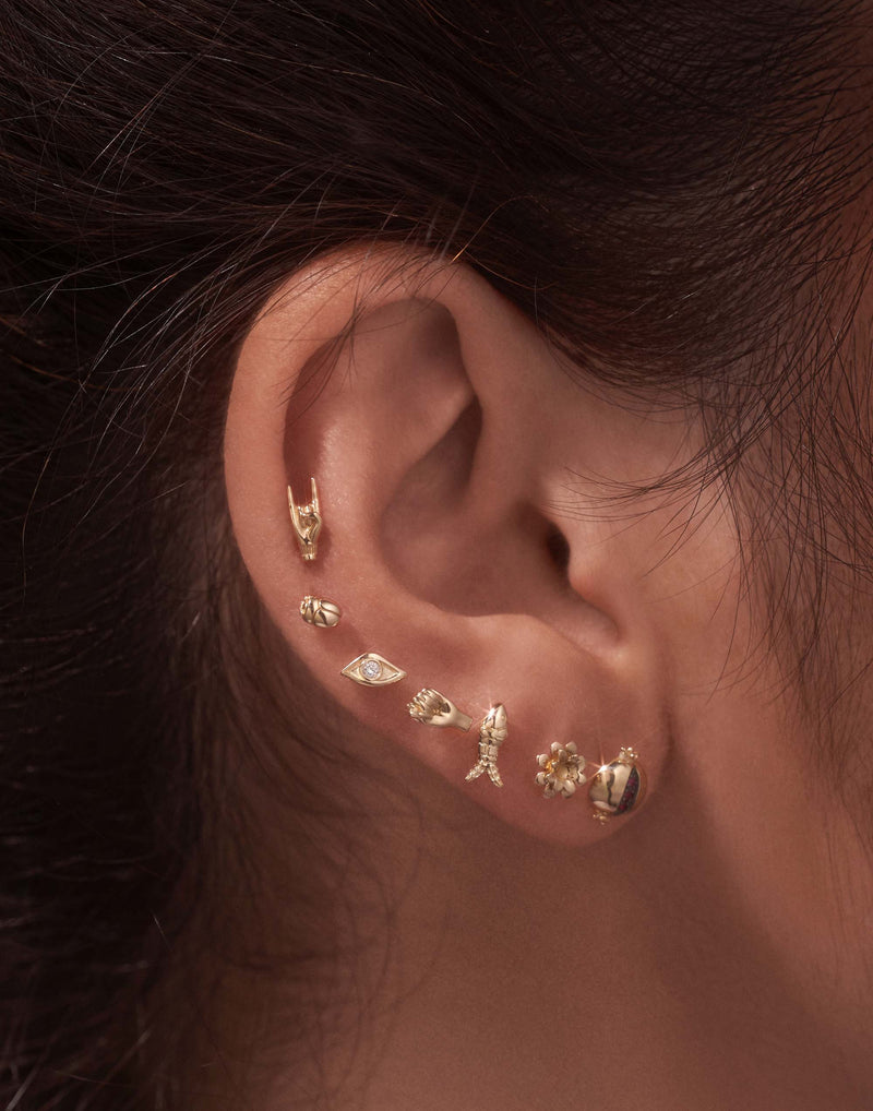 Scarab Stud by Pamela Love – Piercing in #product_material# (#product_color#).