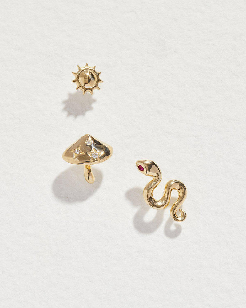 Serpent Ruby Stud by Pamela Love – Piercing in #product_material# (#product_color#).