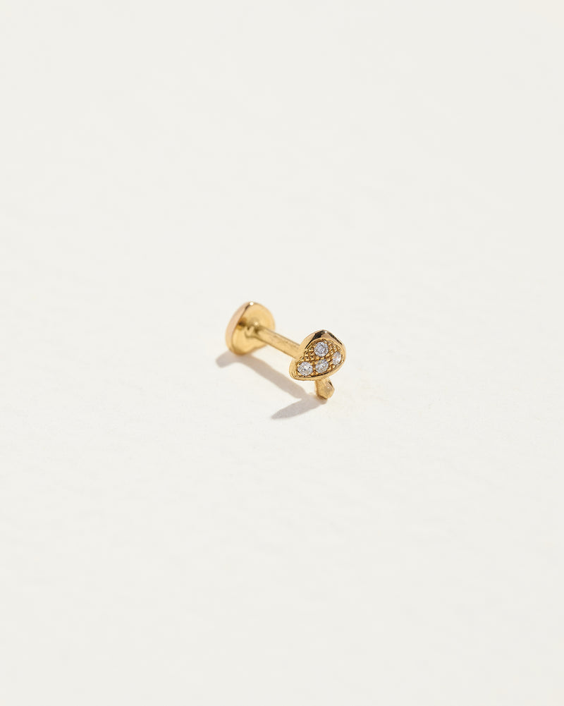 Tiny Pavé Mushroom Stud by Pamela Love – Piercing in #product_material# (#product_color#).