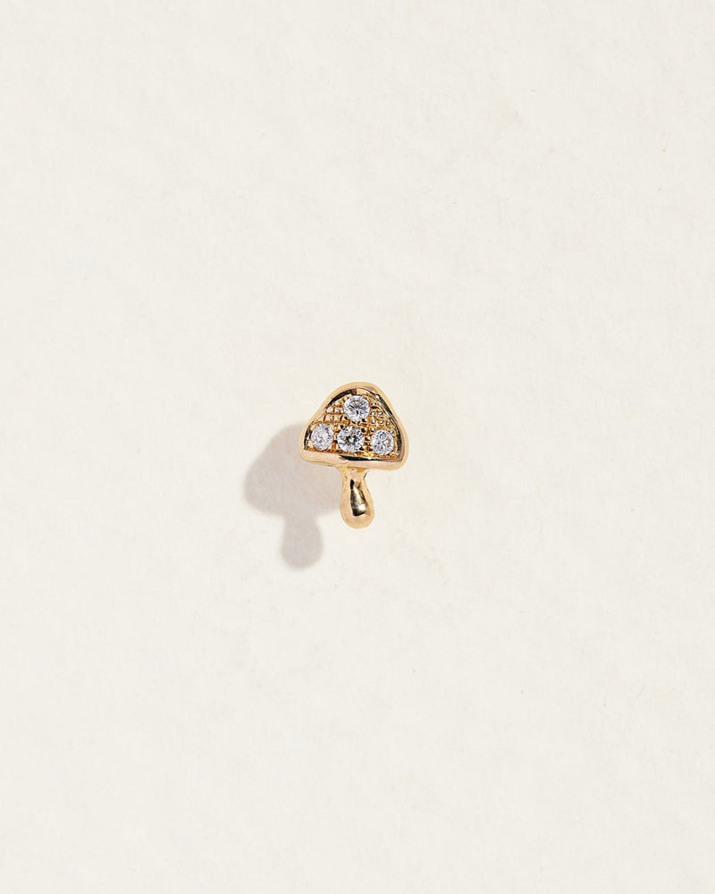 Tiny Pavé Mushroom Stud by Pamela Love – Piercing in #product_material# (#product_color#).