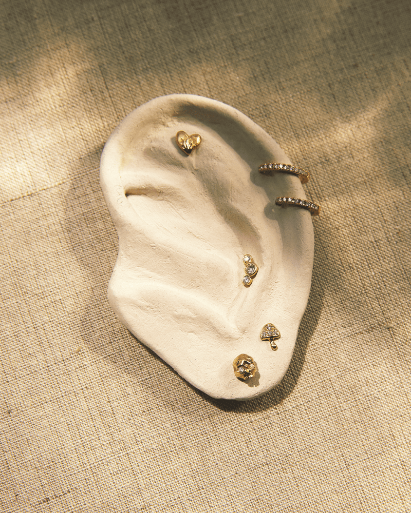 Tiny Pavé Mushroom Stud by Pamela Love – Piercing in #product_material# (#product_color#).