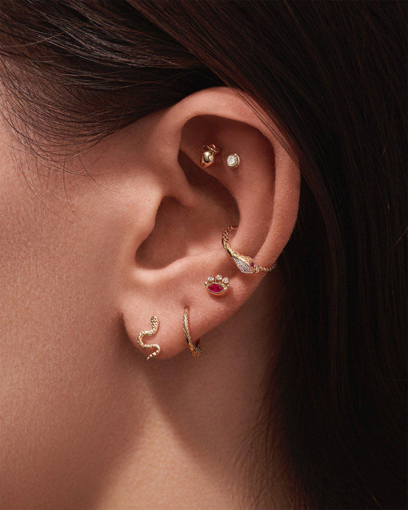 Snake Earrings Snake Clicker with Ruby Pamela Love