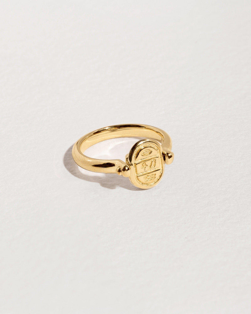 rotating gold scarab ring